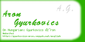 aron gyurkovics business card